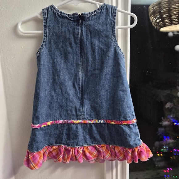 Strawberry Shortcake Upcycled Denim Dress - Picture 2 of 2